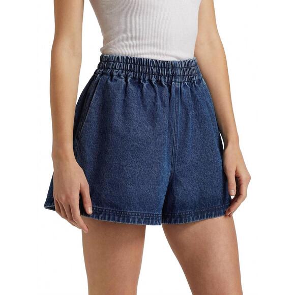 HUNTER BELL Pants - NEW HUNTER BELL courtland high waist short in harbour denim